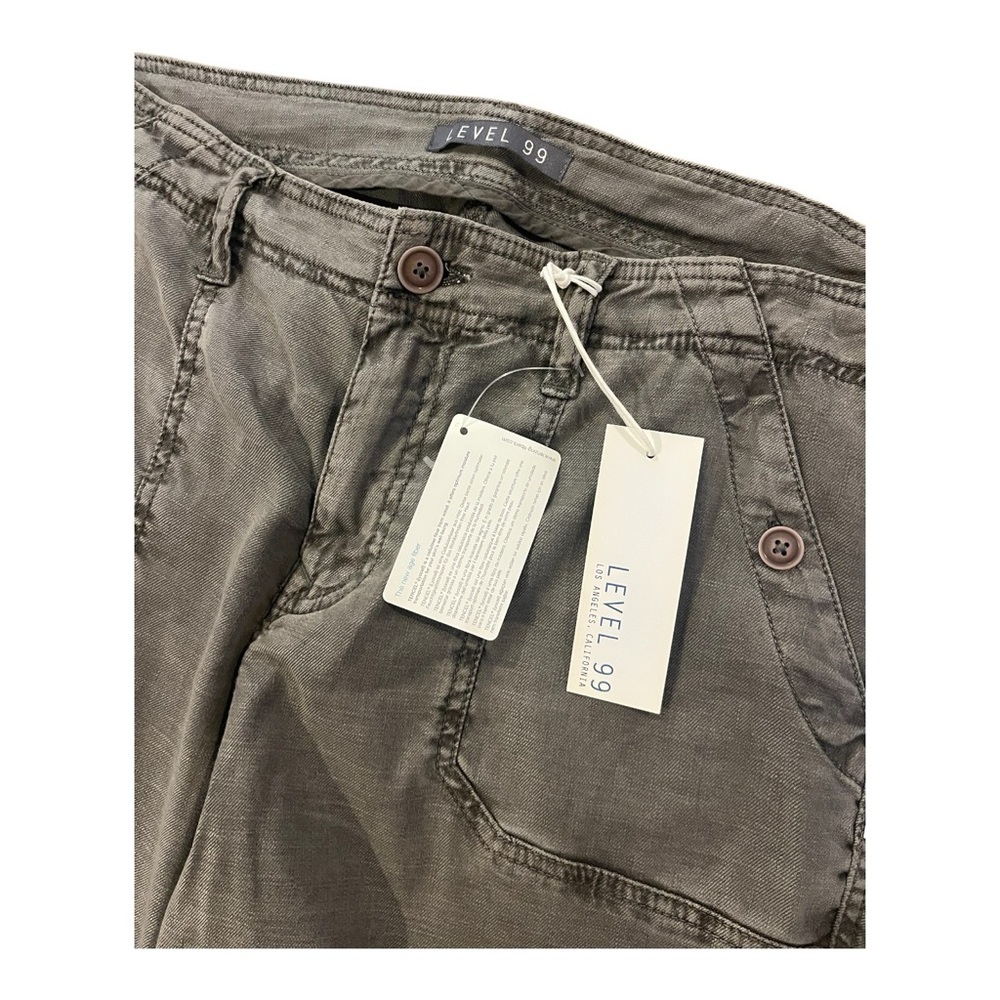 Level 99 Women's Cargo Pants in Olive - Picture 2 of 3